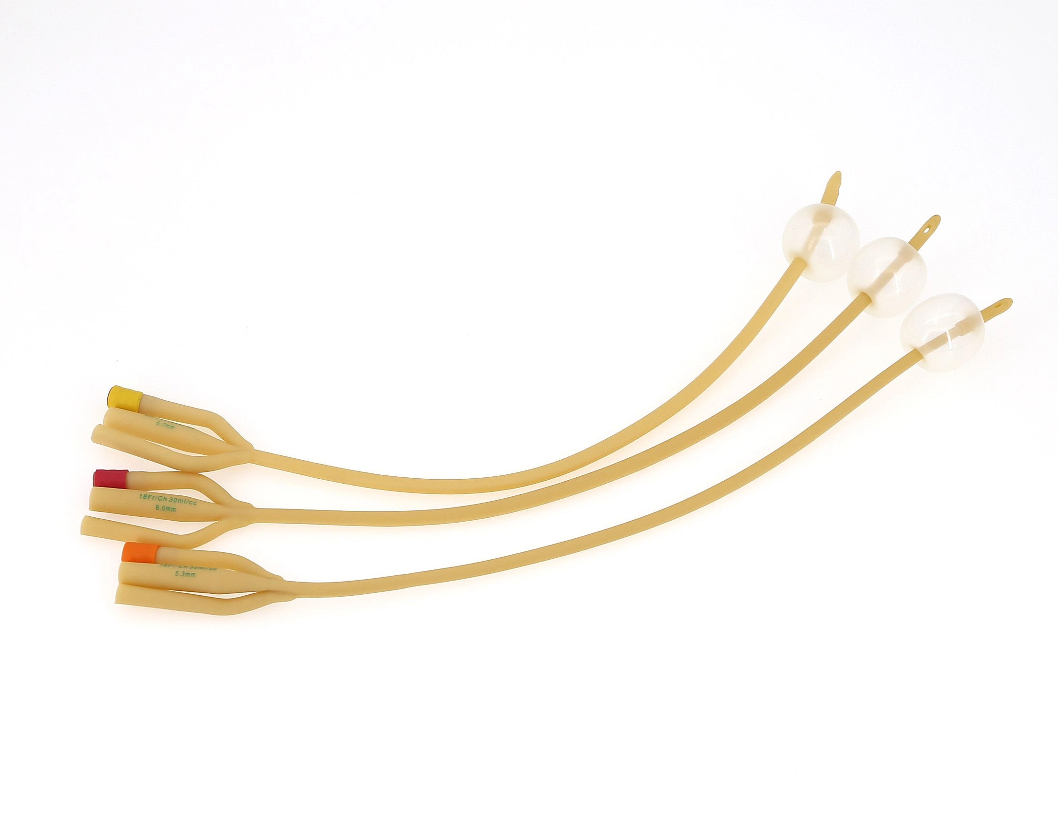 CE/ISO/FDA Disposable Medical Sterile Three Way Latex Foley Urinary Catheter with Silicone Coated