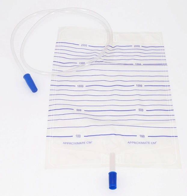Medical Disposable Plastic Sterile Economic 2000ml PVC Cross Valve Pull-Push Valve Urine Bag