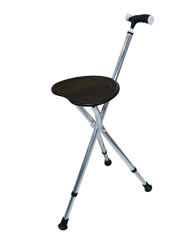 Aluminum Alloy Folding Walking Cane with Seat Portable