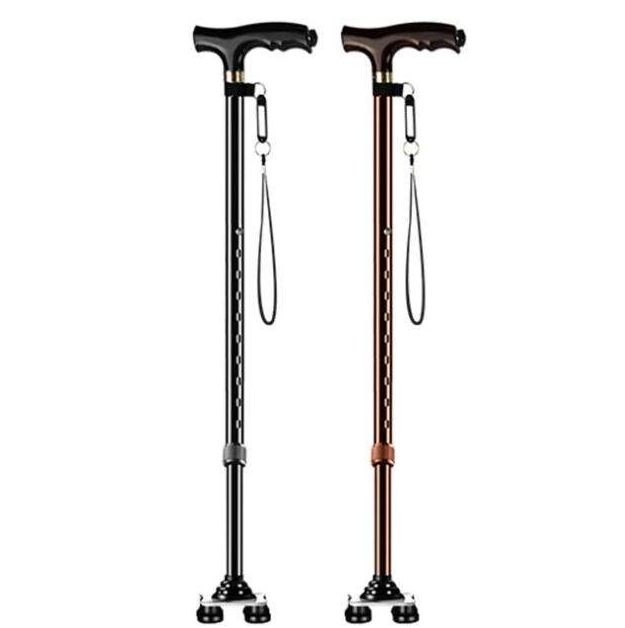 Height Adjustable LED Light Walking Stick Cane Crutches for Elderly