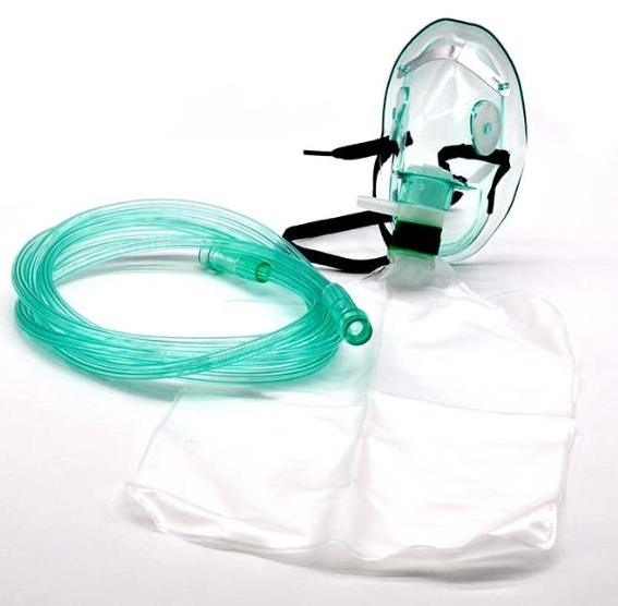 Portable High Concentration Non-Rebreather Oxygen Mask with Reservoir Bag