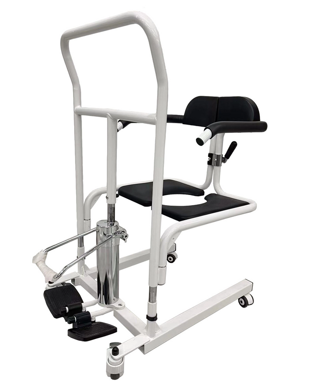Sturdy & Comfortable Bariatric Lifting Commode Transfer Chair, Toilet Seat Raiser
