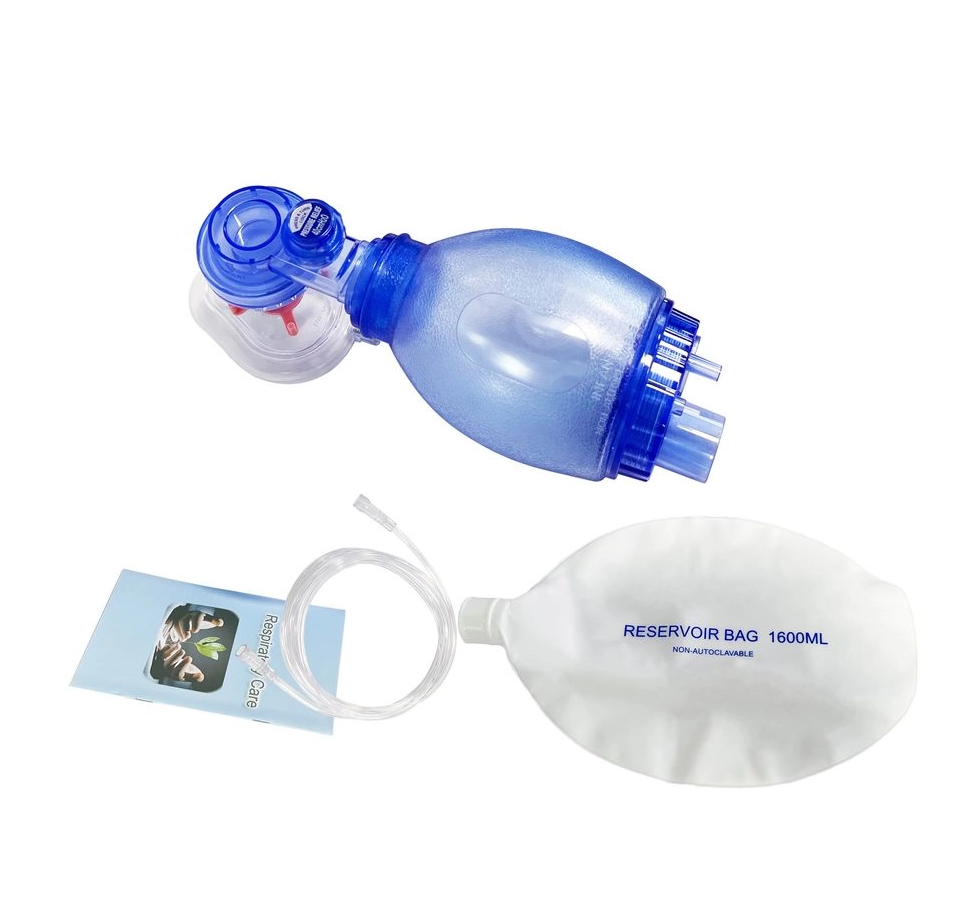 Factory Supply Medical Resuscitator Ambu Valve Bag Valve Mask Adult PVC Manual Resuscitator