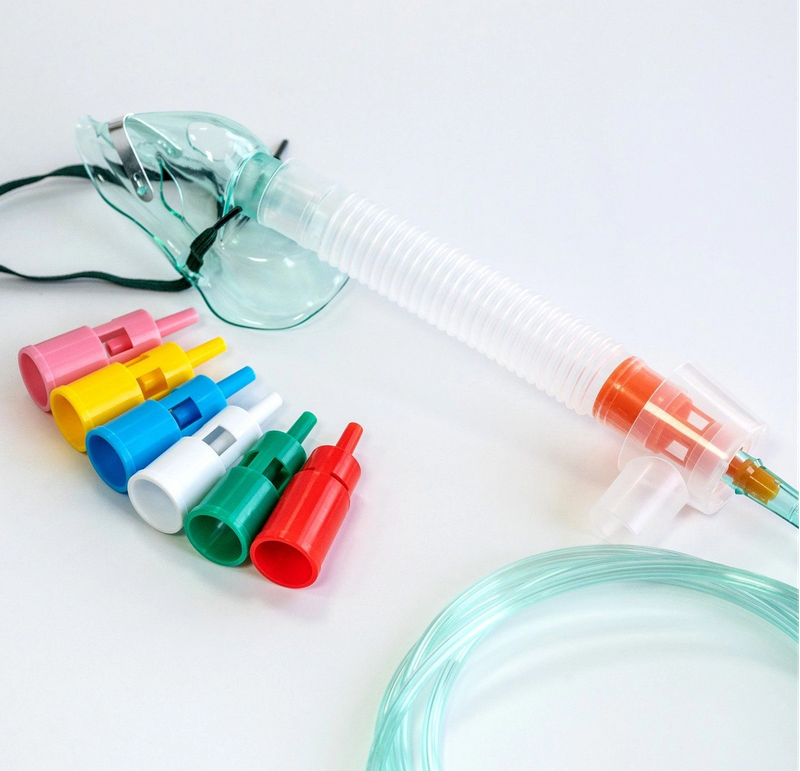 Medical Grade ISO Standard Adjustable Venturi Mask with 7 Dilutor Standard Type