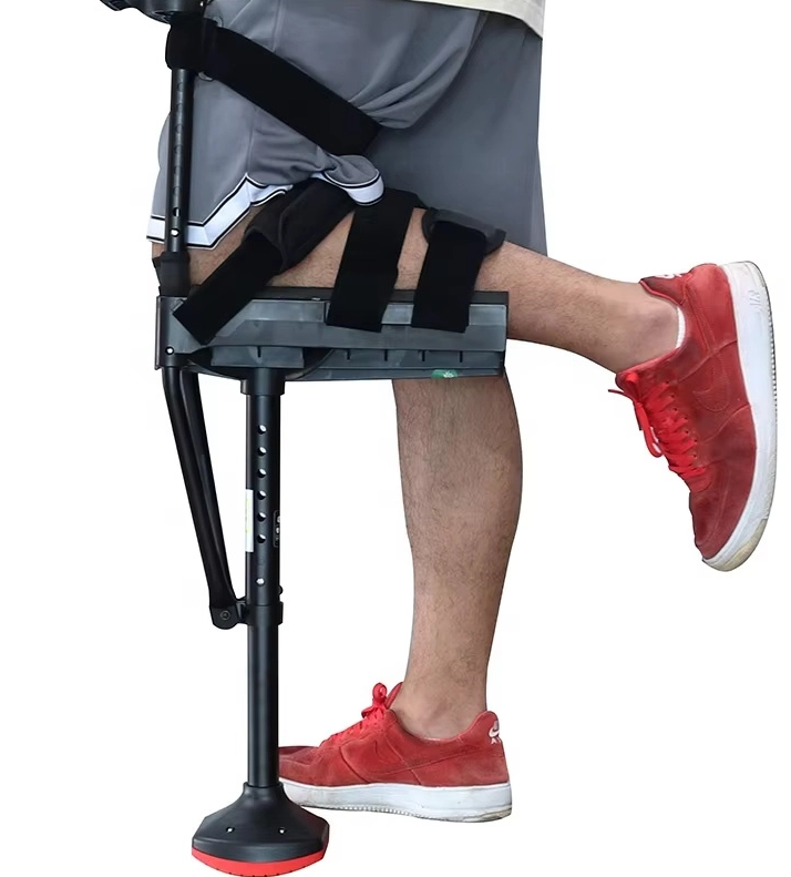 Telescopic Hands Free Walking Crutch Anti Skid Single Leg
