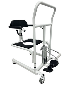 Sturdy & Comfortable Bariatric Lifting Commode Transfer Chair, Toilet Seat Raiser