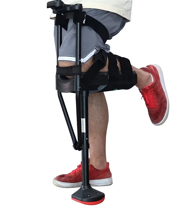 Telescopic Hands Free Walking Crutch Anti Skid Single Leg