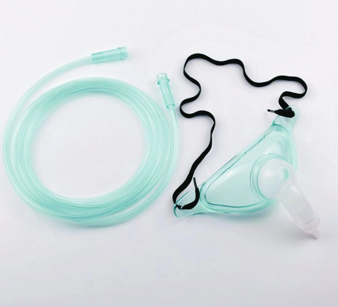 High Quality Disposable Medical PVC Oxygen Tracheostomy Mask with 360 Rotation Connector